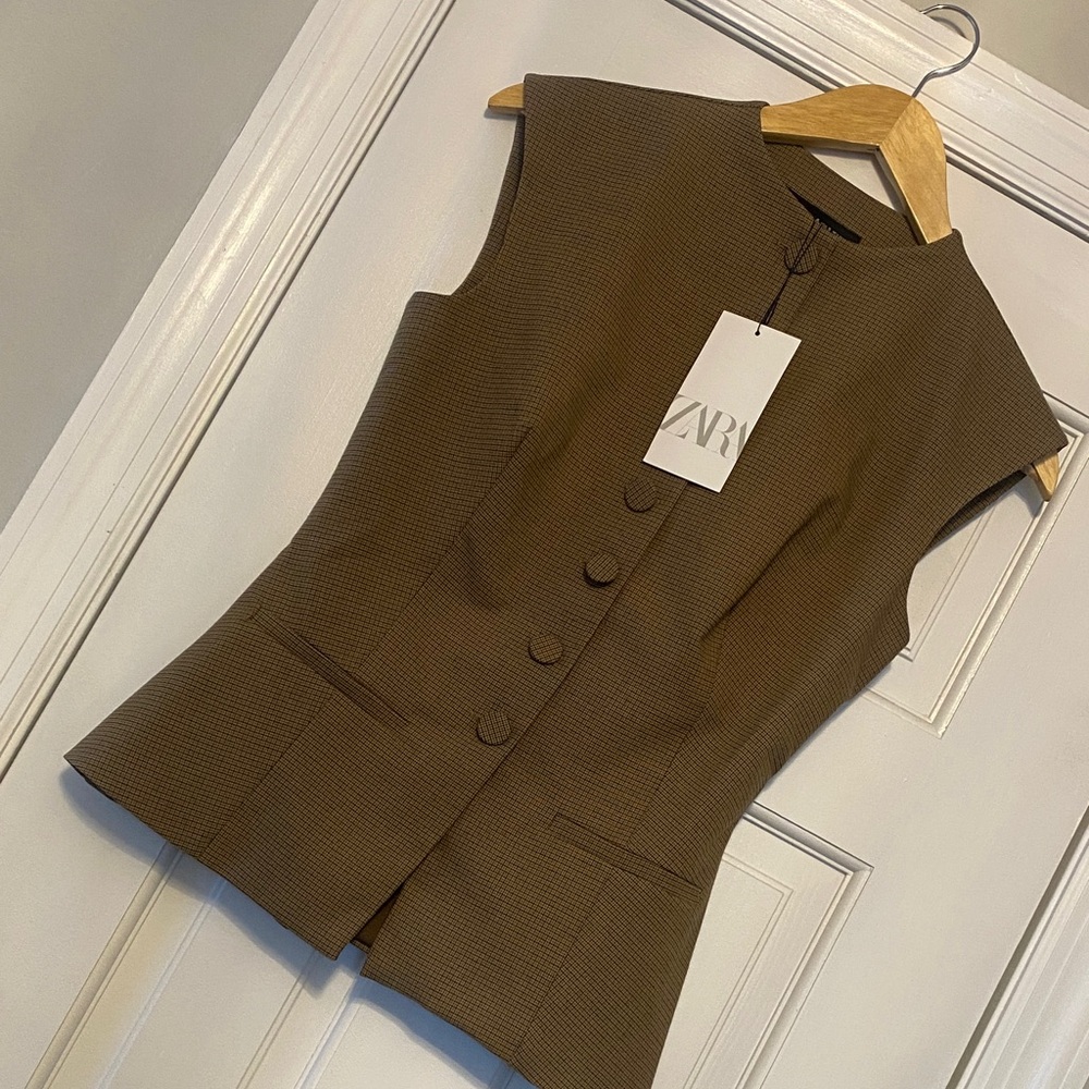 Zara Tan Buttoned Vest